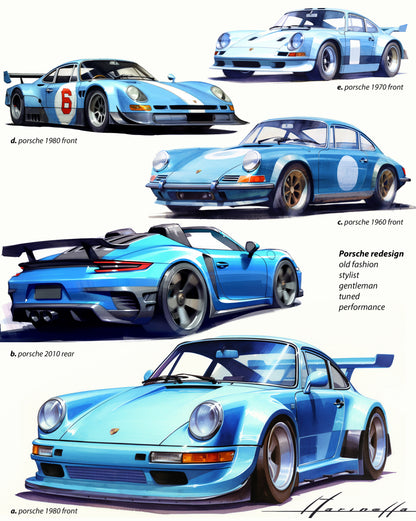 Porsche blue evolution